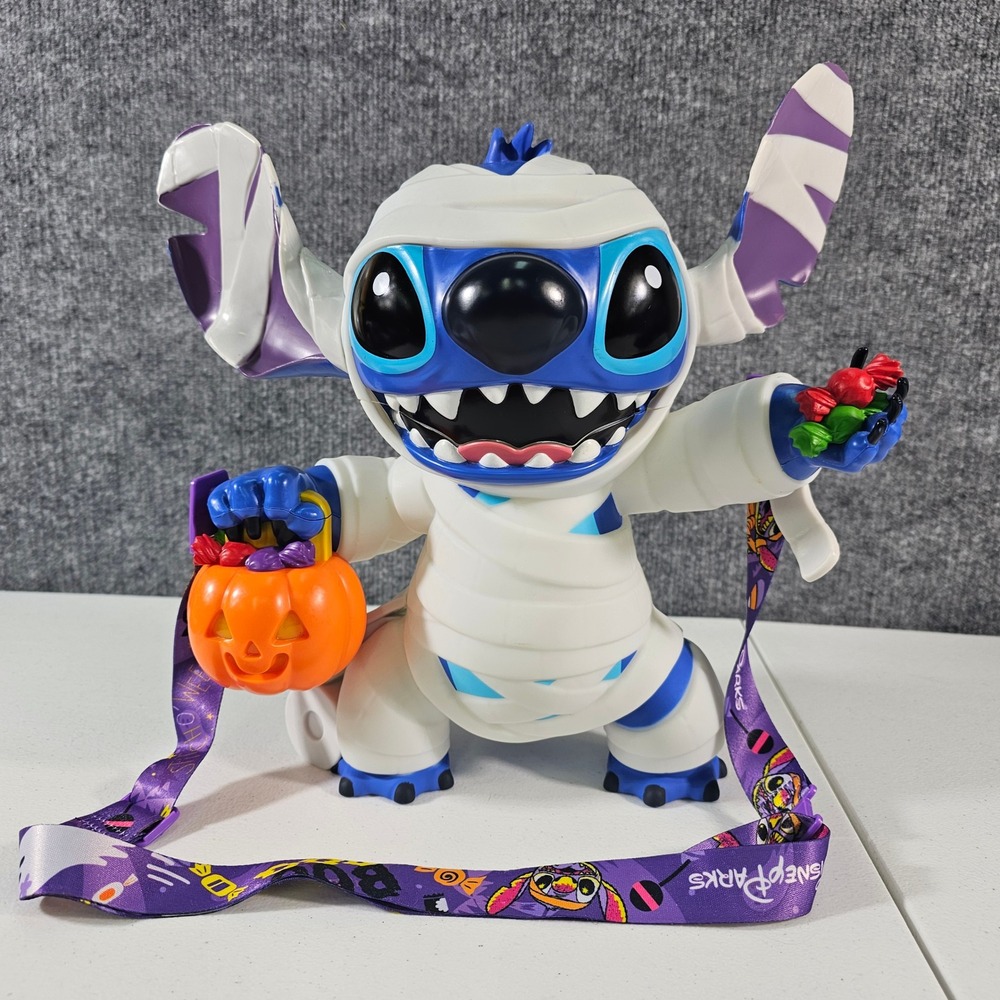 Disney Parks 2024‎ Halloween Mummy Stitch Popcorn Bucket - UNUSED / Working LED